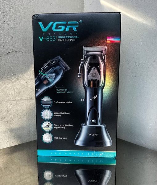 Машинка для стрижки акумуляторна VGR V-653 Чорна 2450326351 фото