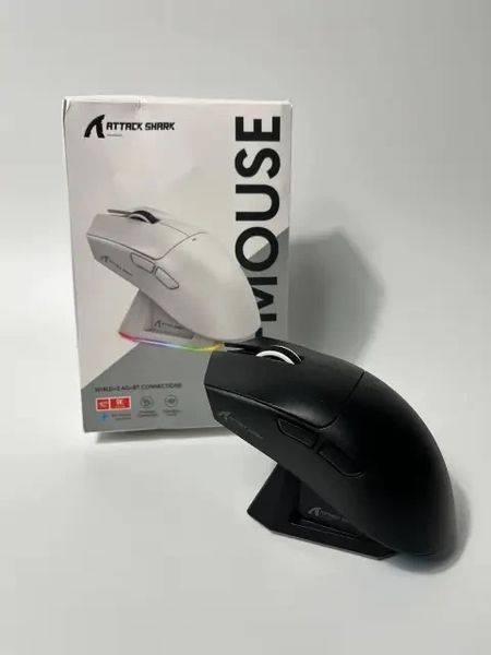 Ігрова бездротова мишка ATTACK SHARK X11, Black, DPI 22000, PAW3311, Док-станція 2679716570 фото