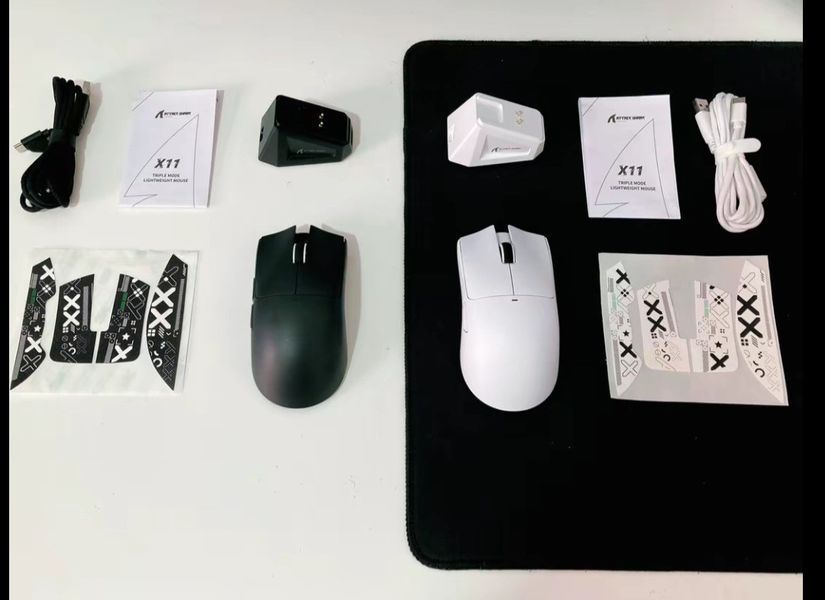 Ігрова бездротова мишка ATTACK SHARK X11, Black, DPI 22000, PAW3311, Док-станція 2679716570 фото